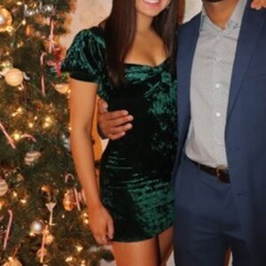 Crushed velvet mini dress